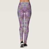  roze en Paars patroonontwerp Leggings (Achterkant)