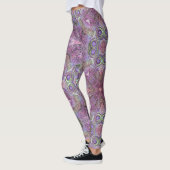  roze en Paars patroonontwerp Leggings (Links)
