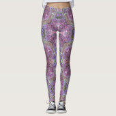  roze en Paars patroonontwerp Leggings (Voorkant)
