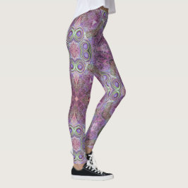  roze en Paars patroonontwerp Leggings
