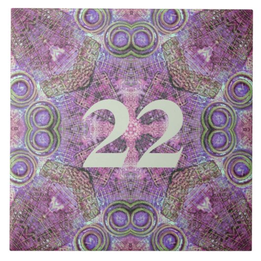  roze en Paars patroonontwerp Tegeltje (Voorkant)