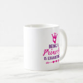 Roze en Paars Princess is een exhausting Cof Koffiemok (Voorkant rechts)