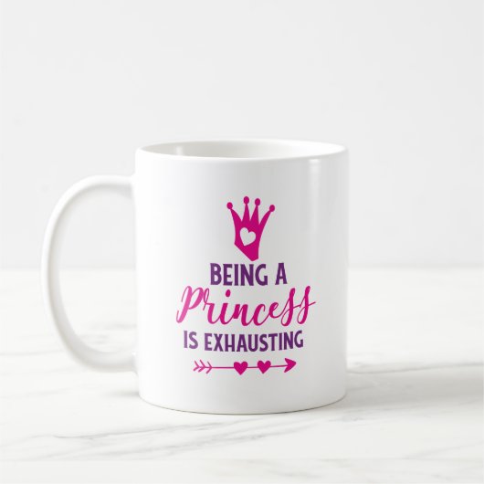 Roze en Paars Princess is een exhausting Cof Koffiemok (Links)