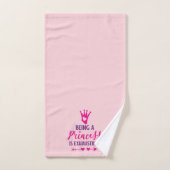 Roze en Paars Princess is exhausting Bad Handdoek (Handdoek)