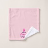 Roze en Paars Princess is exhausting Bad Handdoek (Wasdoekje)