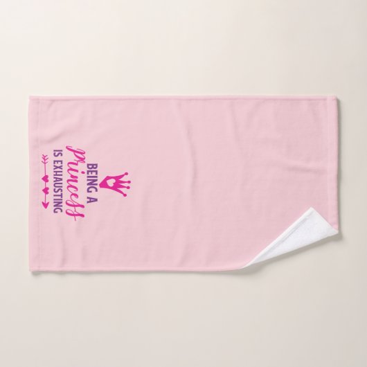 Roze en Paars Princess is exhausting Bad Handdoek (Handdoek)