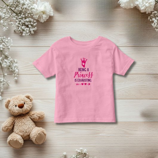 Roze en Paars Princess is exhausting Kinder Shirts