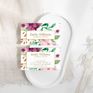 Roze en Paars Roos Flowers Visitekaartje