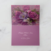 Roze en Paars Roos Moederdag Wenskaart Kaart (Binnen)