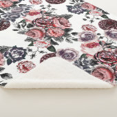 roze en Paars Roos Patroon Sherpa Deken (3/4)