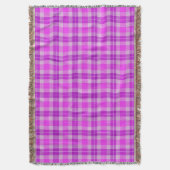 Roze en Paars Tartan Spuit Deken (Voorkant Verticaal)