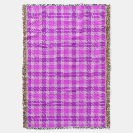Roze en Paars Tartan Spuit Deken (Voorkant Verticaal)