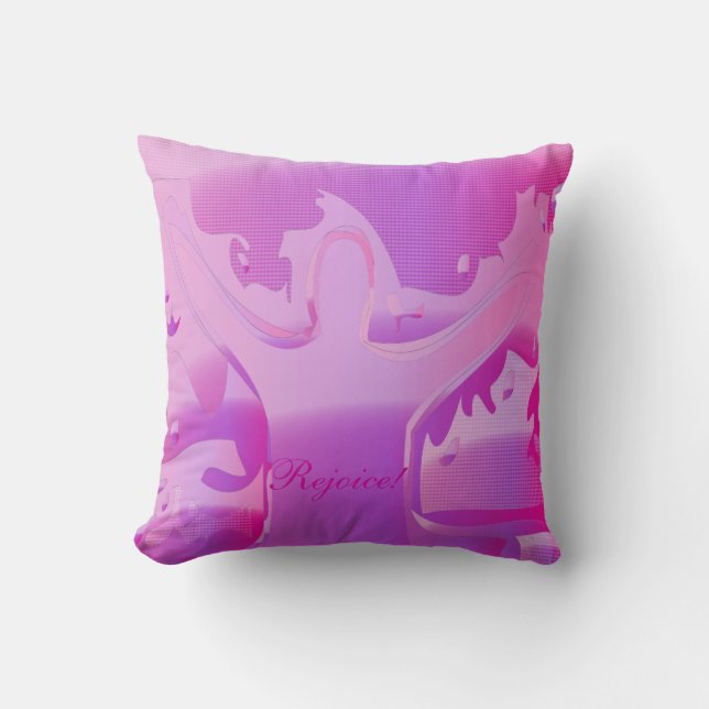 Roze en Paars voor het kruisje Sierkussen (Voorkant)