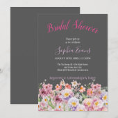 Roze en Paars Vrijgezellenfeest van wilde bloemen  Kaart (Voorkant / Achterkant)