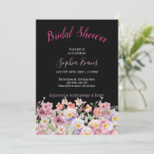 Roze en Paars Vrijgezellenfeest van wilde bloemen  Kaart (Staand voorkant)