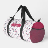 Roze en Paars Vrouw Lacrosse Player Patroon Plunjezak (Rechterhoek)