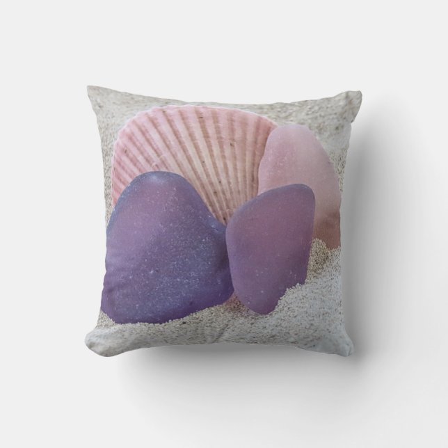 Roze en paars zee glas - kussen (Voorkant)