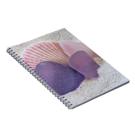 Roze en paars zee glas - notitieboek (Rechterzijde)