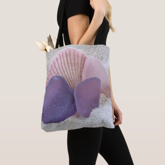 Roze en paars zee glas - tas (Dichtbij)