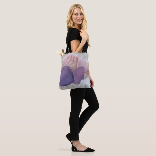 Roze en paars zee glas - tas (Op model)