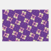 Roze en Paarse 12e verjaardag van het ompakken van Inpakpapier Vel (Voorkant 2)