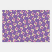 Roze en Paarse 12e verjaardag van het ompakken van Inpakpapier Vel (Voorkant)