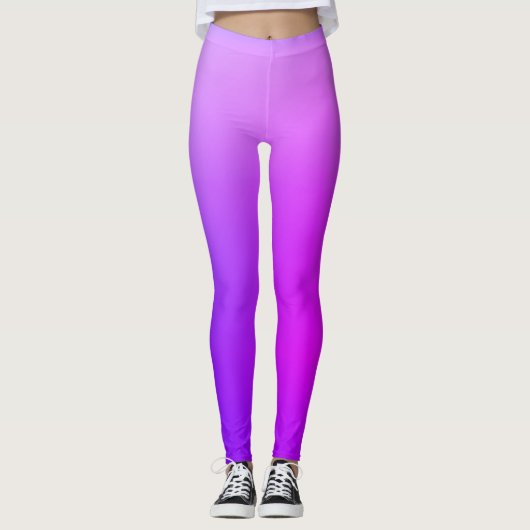 Roze en Paarse aangepaste Leggings (Voorkant)