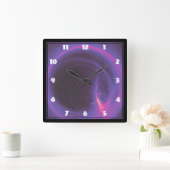 Roze en Paarse Abstract ontwerp Vierkante Klok (Huis)
