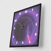 Roze en Paarse Abstract ontwerp Vierkante Klok (Hoek)