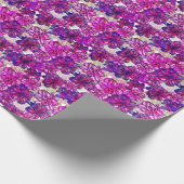 Roze en Paarse Abstracte bloemen Cadeaupapier (Hoek)