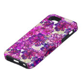 Roze en Paarse Abstracte bloemen Case-Mate iPhone Case (Onderkant)