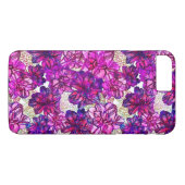 Roze en Paarse Abstracte bloemen Case-Mate iPhone Case (Achterkant (Horizontaal))