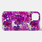 Roze en Paarse Abstracte bloemen Case-Mate iPhone Case (Achterkant (horizontaal))