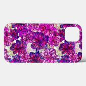 Roze en Paarse Abstracte bloemen Case-Mate iPhone Case (Achterkant (horizontaal))