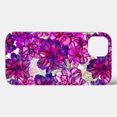 Roze en Paarse Abstracte bloemen Case-Mate iPhone Case (Achterkant (horizontaal))