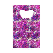 Roze en Paarse Abstracte bloemen Creditkaart Flessenopener (Voorkant)