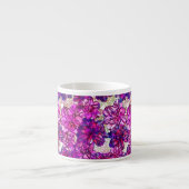 Roze en Paarse Abstracte bloemen Espresso Kop (Voorkant)