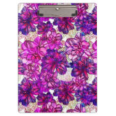 Roze en Paarse Abstracte bloemen Klembord (Voorkant)