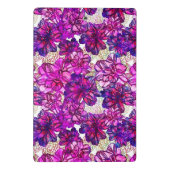 Roze en Paarse Abstracte bloemen Mini Klembord (Achterkant)