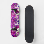 Roze en Paarse Abstracte bloemen Persoonlijk Skateboard (Voorkant)