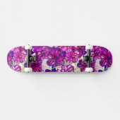 Roze en Paarse Abstracte bloemen Persoonlijk Skateboard (Horizontaal)