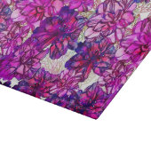 Roze en Paarse Abstracte bloemen Snijplank (Hoek)