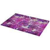 Roze en Paarse Abstracte bloemen Snijplank (Hoek)