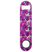 Roze en Paarse Abstracte bloemen Speed Flessenopener (Voorkant)