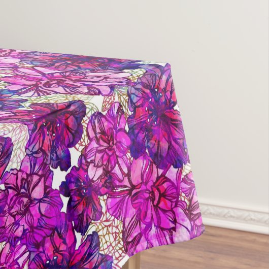 Roze en Paarse Abstracte bloemen Tafelkleed (Voorbeeld)