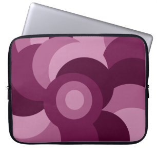 roze en paarse abstracte cirkelpatroon laptop sleeve