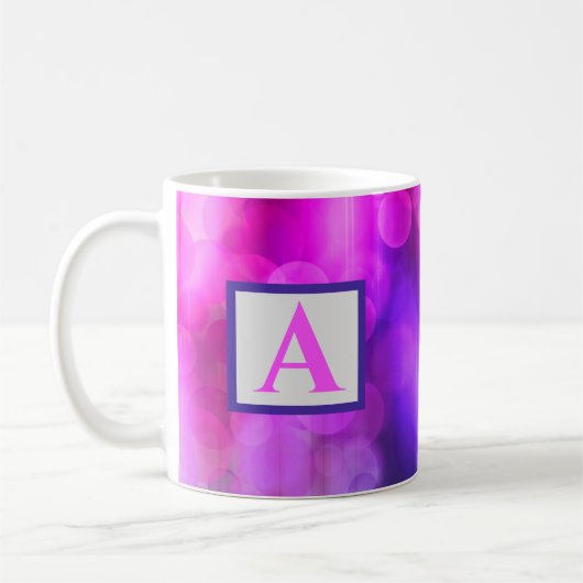 Roze en Paarse Abstracte cirkels Patroon Coffee Mu Koffiemok (Links)