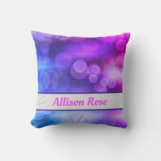 Roze en Paarse Abstracte cirkels Patroon Kussen (Voorkant)