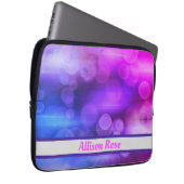 Roze en Paarse Abstracte cirkels Patroon Laptop Sleeve (Voorkant Rechts)