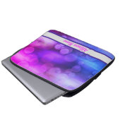 Roze en Paarse Abstracte cirkels Patroon Laptop Sleeve (Voorkant onderkant)
